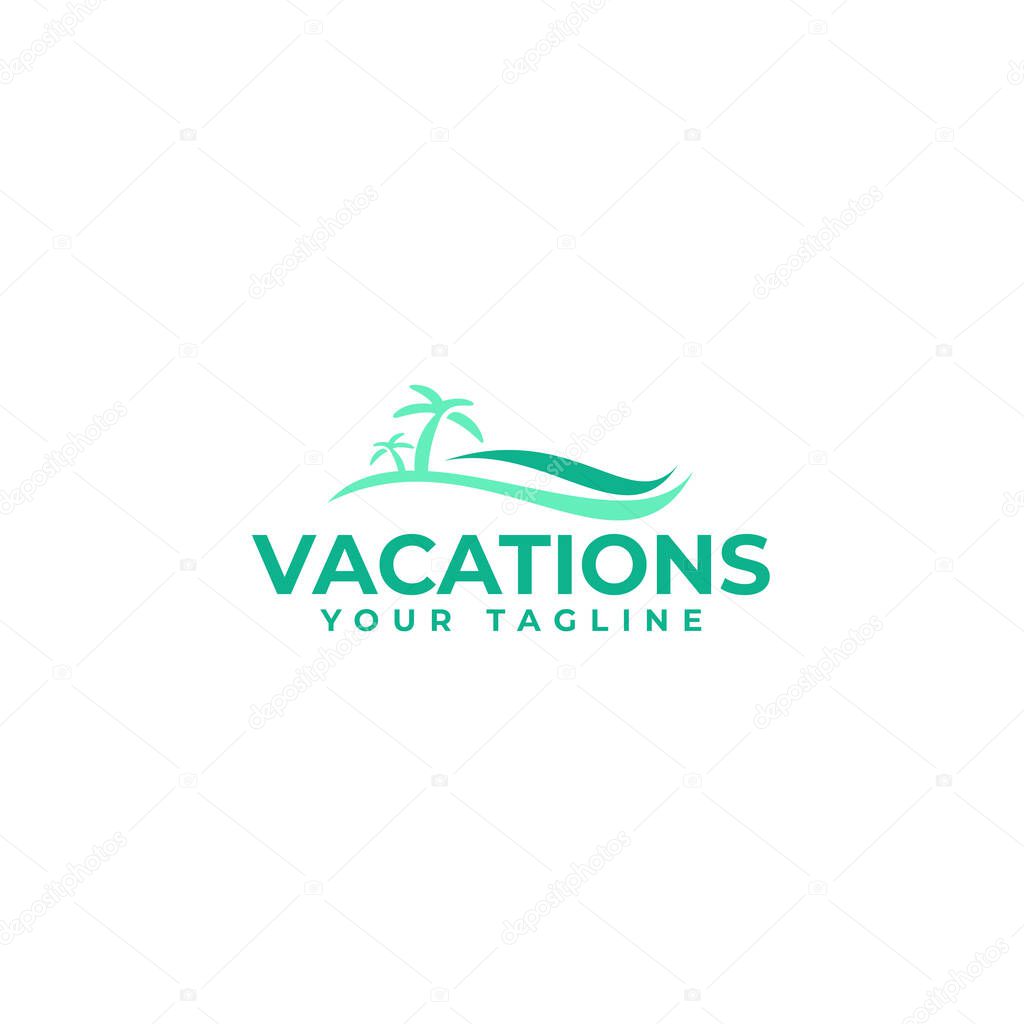 Minimalist design Vacations ocean logo design