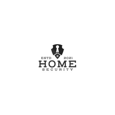 Modern siluet HOME GÜVENLİK ev logosu tasarımı