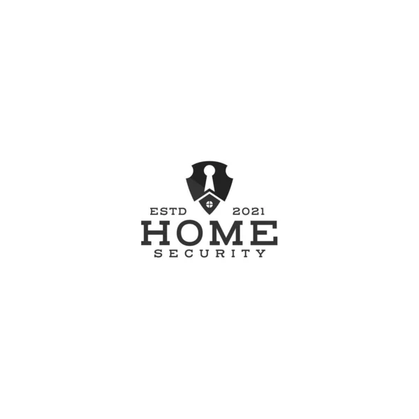 Modern silhouette HOME SECURITY house logo design — Stock Vector