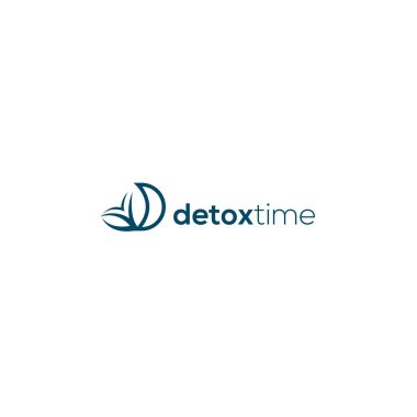 Modern düz harf işareti DETAXTIME saat logo tasarımı