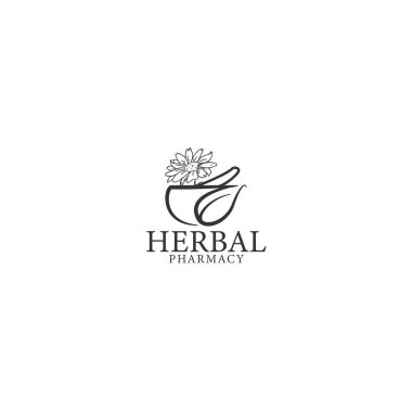 Modern siluet HERBAL PHARMACY bakım logosu tasarımı