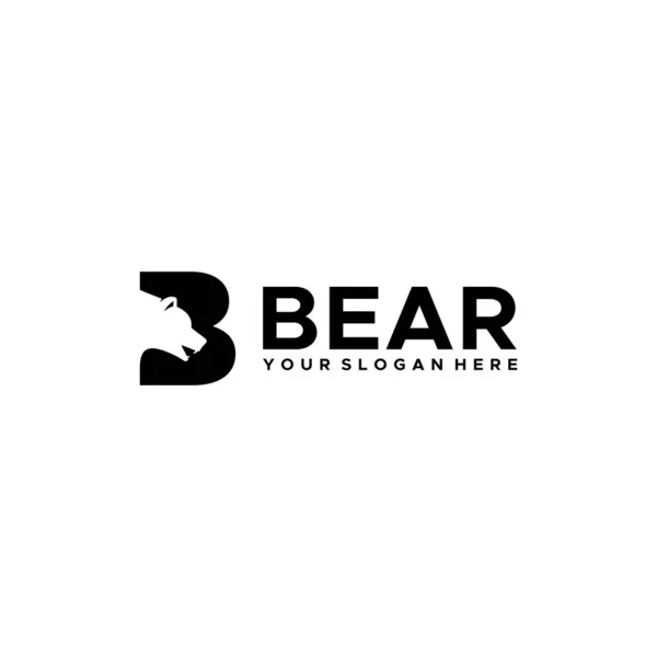 Letra minimalista Mark Initial B BEAR Diseño de Logo — Archivo Imágenes Vectoriales