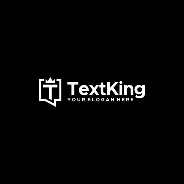 Flat Letter Mark Initial Text King logo design — Stock Vector