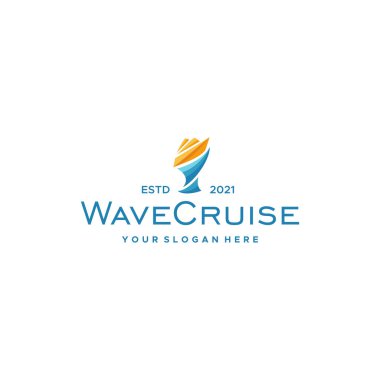 Modern renkli Wave Cruise Trophy logo tasarımı
