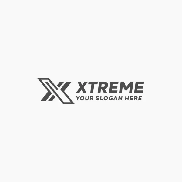 Düz Harf İşareti İlk X XTREME Logo Tasarımı — Stok Vektör