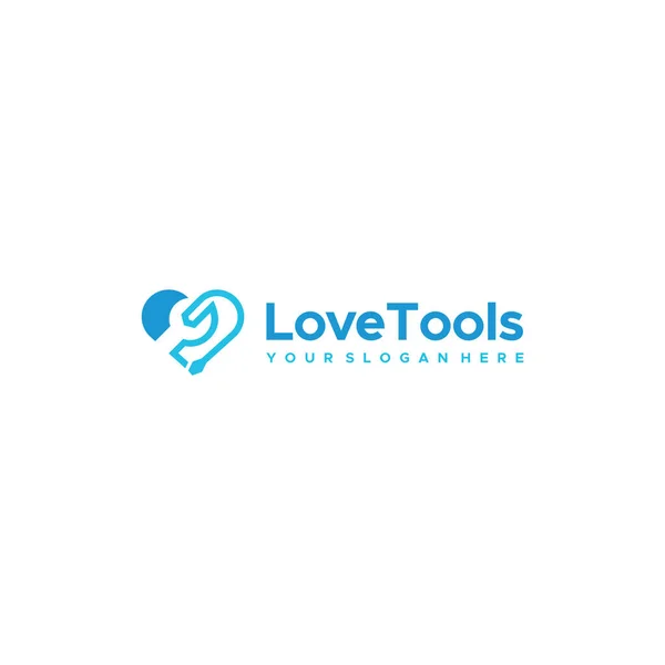 Μοντέρνα πολύχρωμα εργαλεία αγάπης κατσαβίδι Σχεδιασμός λογότυπου — Διανυσματικό Αρχείο