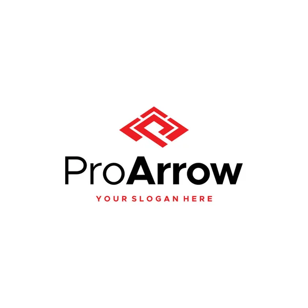 Platt Brev Mark Initial Pro Arrow logotyp design Stockillustration