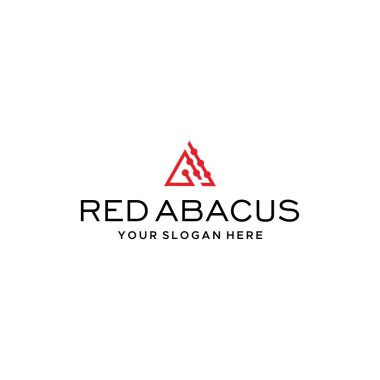 Minimalist tasarım Kırmızı ABACUS üçgen logo tasarımı