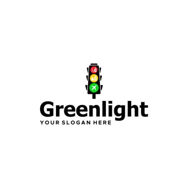 Modern Renkli Yeşil Işık İşaret Logosu Tasarımı