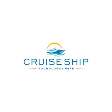 Modern Düz Renkli CRUISE Gemi Logosu Tasarımı