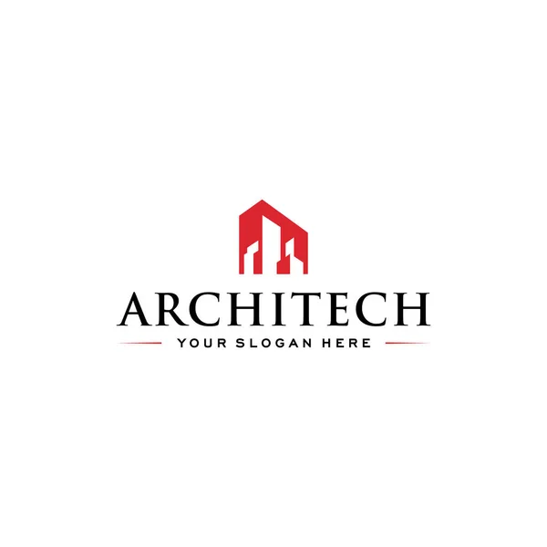 Diseño plano moderno Diseño del logotipo del edificio ARCHITECH — Vector de stock