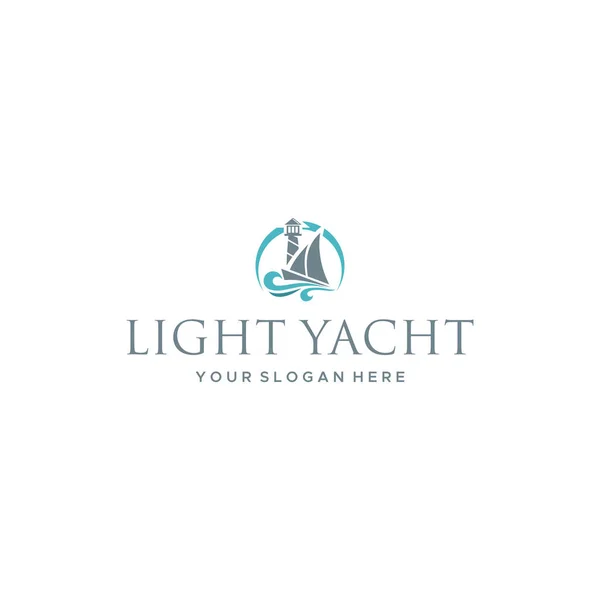 Modern tasarım Light YACTH logo tasarımını koruyor — Stok Vektör