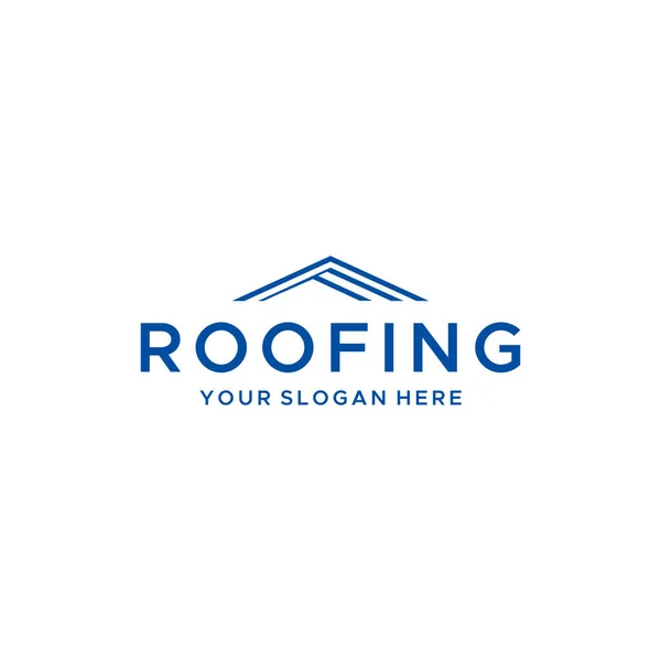 Minimalist design ROOFING house αρχική σχεδίαση λογότυπου — Διανυσματικό Αρχείο