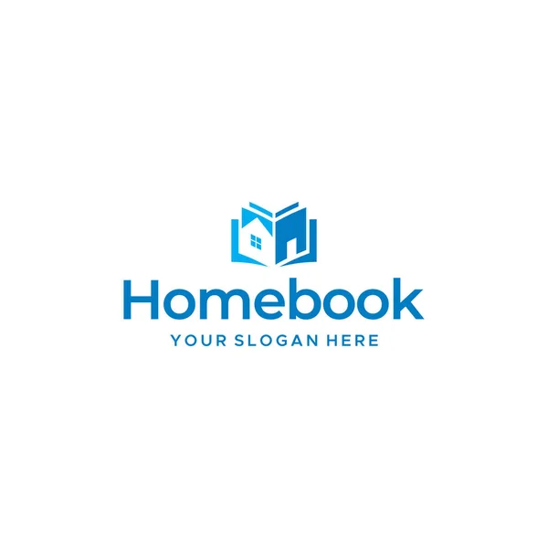 Moderne coloré HOME LIVRE maison apprendre logo design — Image vectorielle