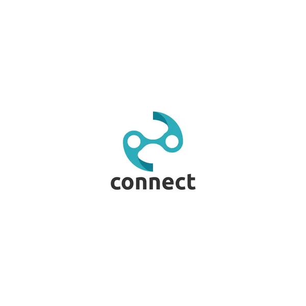 Minimalist flat design Connect auto logo design — Vetor de Stock