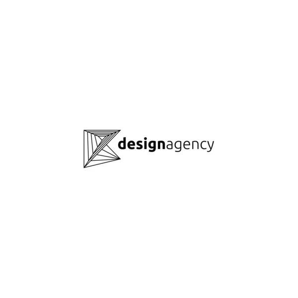Diseño minimalista plano Agencia de Diseño enfoque logo diseño — Vector de stock