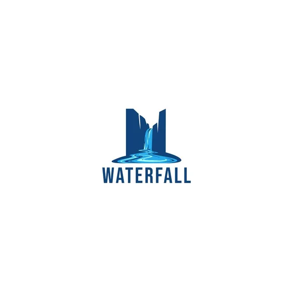 Nowoczesny design płaski kolorowy projekt logo wodospad — Wektor stockowy
