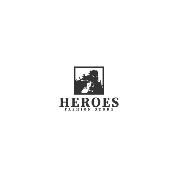 Modern design Heroes Fashion Store logó tervezés — Stock Vector