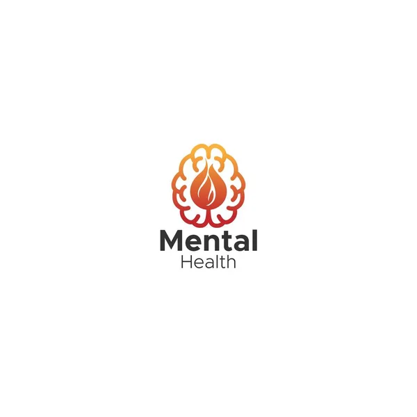 Modern design Mental Health hot strong logo design — Stock Vector