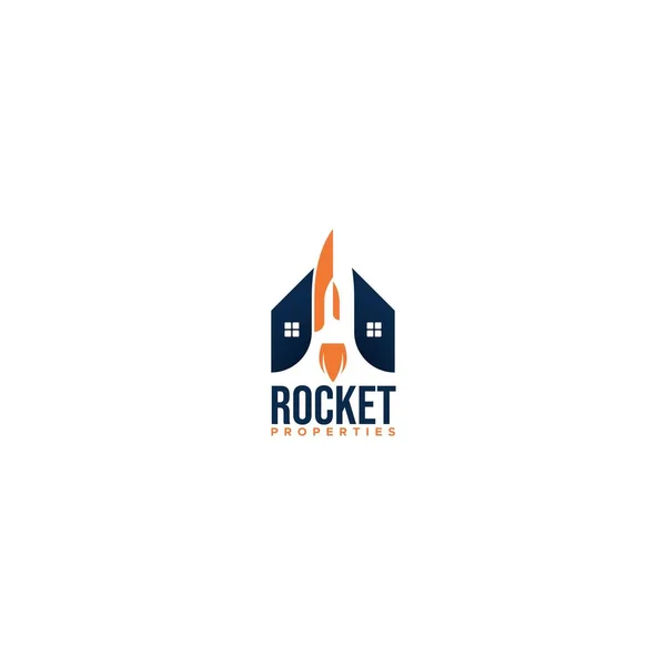 Modern colorful Rocket Properties logo design — стоковый вектор