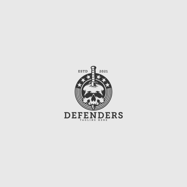 Nowoczesny design sylwetka Defenders projekt logo — Wektor stockowy