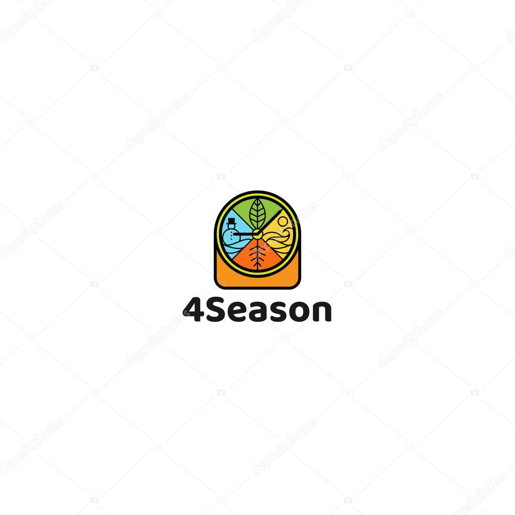 Modern design flat colorful 4 season logo design