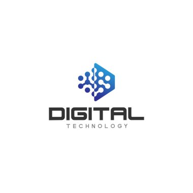 Düz Dijital Devre Sözcük logosu tasarımı