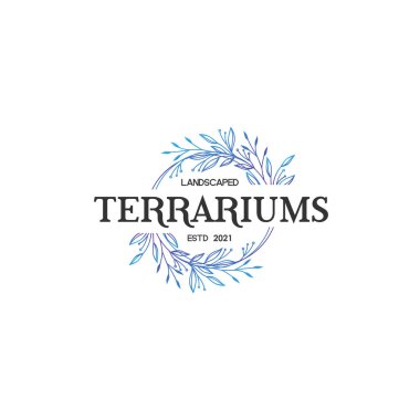 Modern düz harf TERRARIUMS çiçek logosu tasarımı