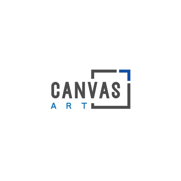Flat letter mark CANVAS ART display logo design — Stock Vector