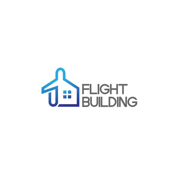 Design minimaliste FLIGHT BUILDING design logo de la maison — Image vectorielle