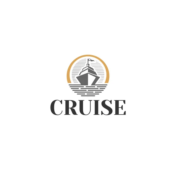 Modern CRUSE Bayrak Gemisi Denizci logosu tasarımı — Stok Vektör