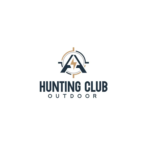 현대의 화려 한 HUNTING CLUB 아웃팅 로고 디자인 — 스톡 벡터