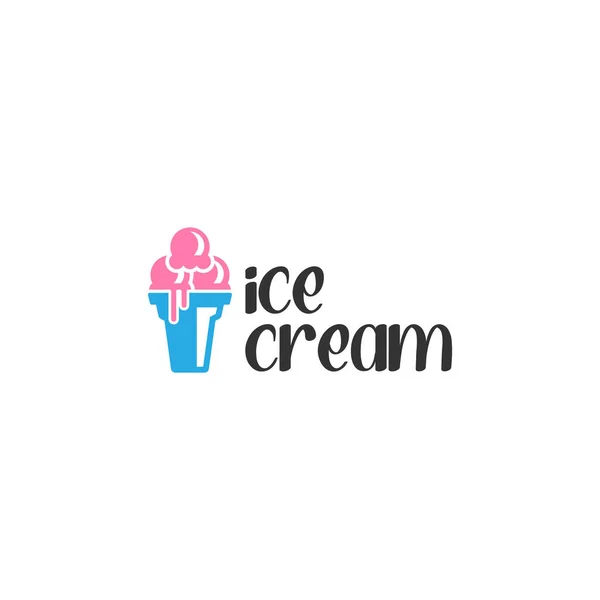 Nowoczesny kolorowy design Ice CREAM pyszne logo — Wektor stockowy