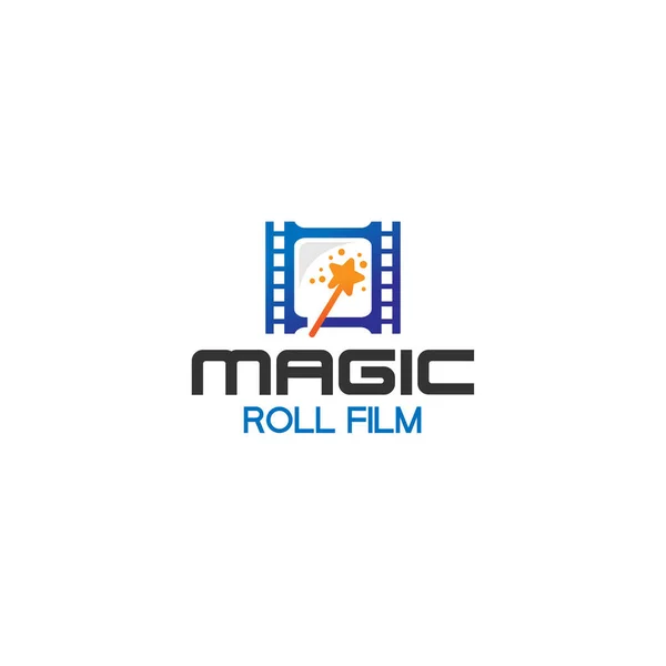 Moderne kleurrijke MAGIC ROLL FILM ster logo ontwerp — Stockvector