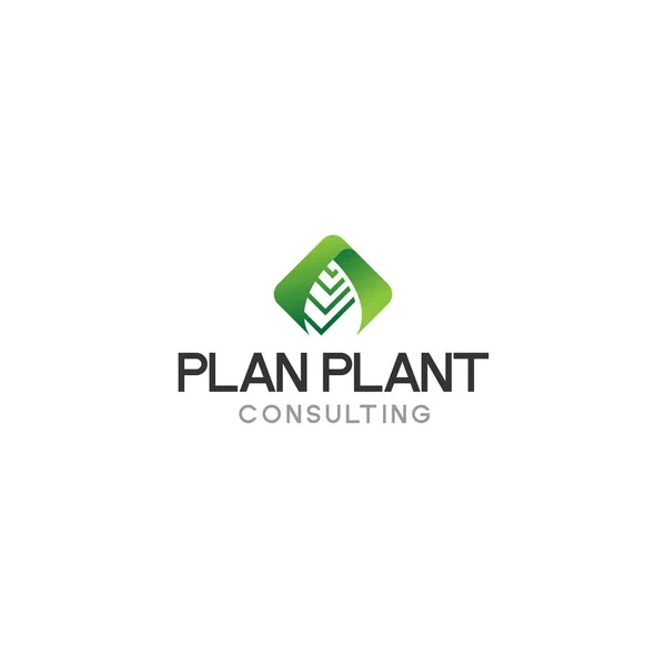 Modern kleurrijke PLAN PLANT gaan groen logo ontwerp — Stockvector