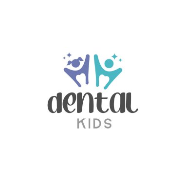 Modern renkli DENTAL Çocuk Diş Logosu Tasarımı