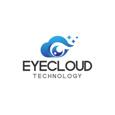 Modern renkli EYECLOUD teknoloji logo tasarımı