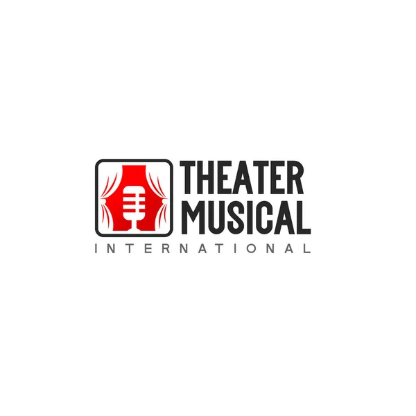 Modern design THEATER MUSICAL voice logo ontwerp — Stockvector