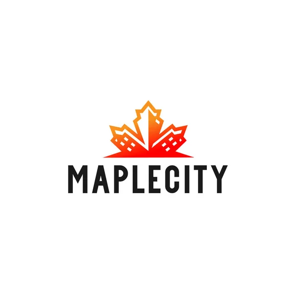 現代カラフルなMAPLECITYの建物のロゴデザイン — ストックベクタ