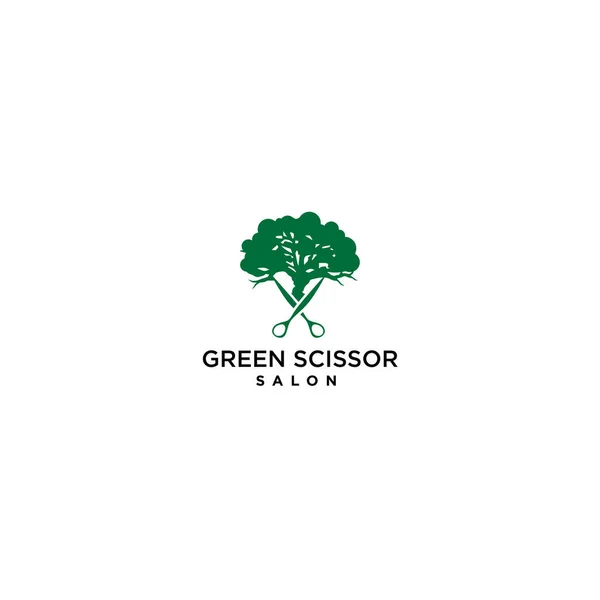 Modern design GREEN SCISSOR SALON logo design — Stockvektor