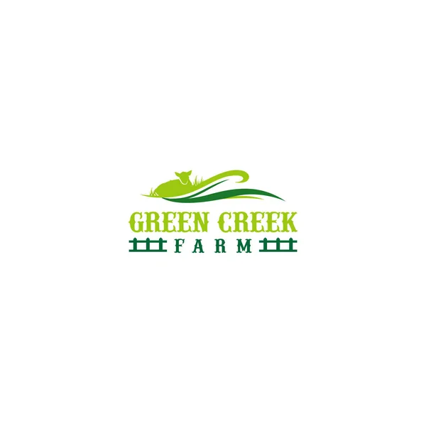 Modern pattern color GREEN CREEK FARM logo design — Stockvektor
