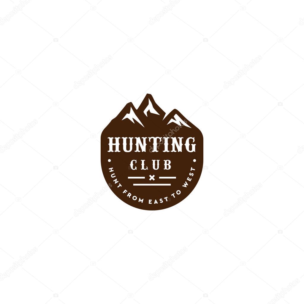 Minimalist design HUNTING CLUB trip logo design