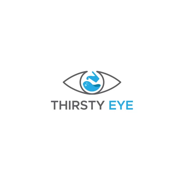 Minimalist design THIRSTY EYE catching logo design — ストックベクタ