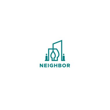 Minimalist flat simple design NEIGHBOR logo design