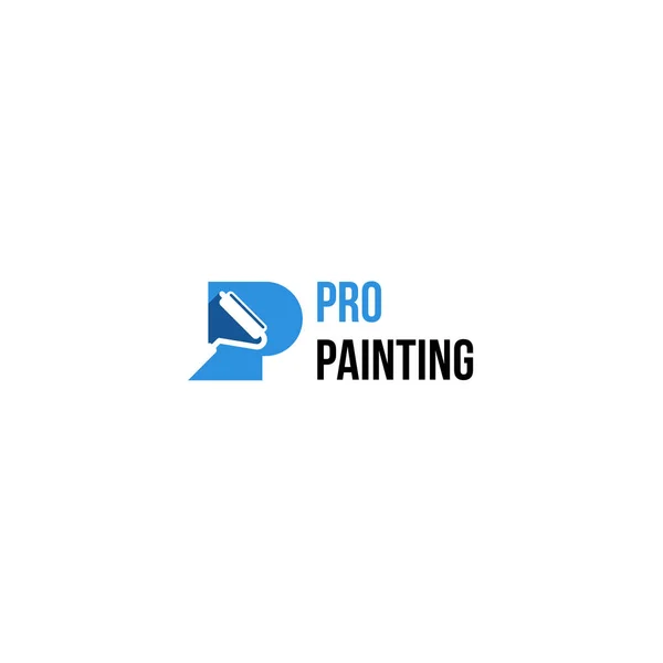 Modern flat colorful PRO PAINTING logo design — Stockvector