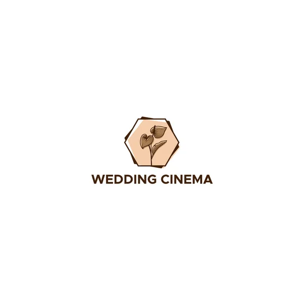Modern WEDDING CINEMA invitations logo design — Stockvector