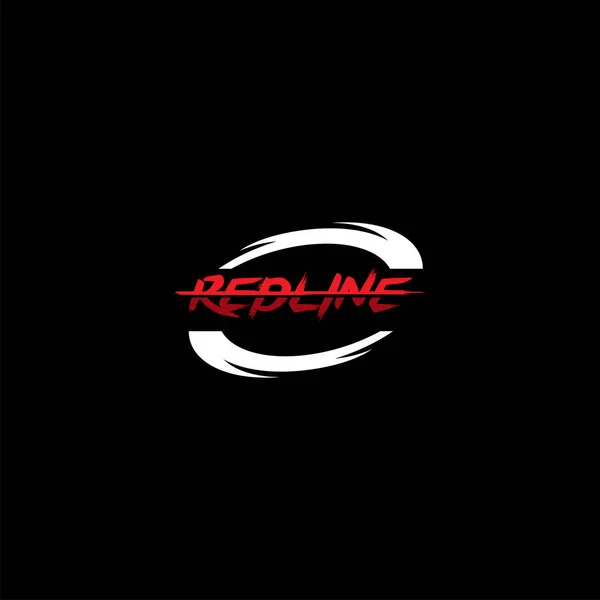 Επίπεδη στάμπα RED LINE ριγέ λογότυπο σχεδιασμό — Διανυσματικό Αρχείο