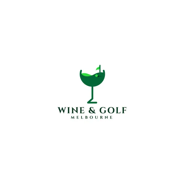 Modern colorful WINE AND GOLF flag logo design Stockillustration
