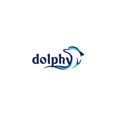 Modern flat design DOLPHY water blue logo design