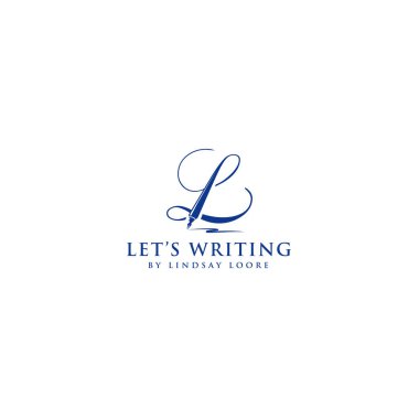 Modern flat initial L LETS WRITING logo design